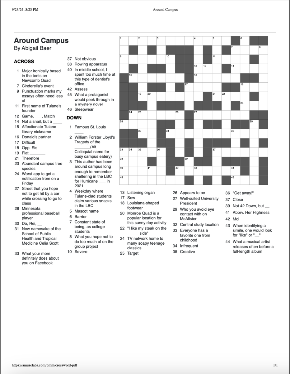 Around Campus Crossword